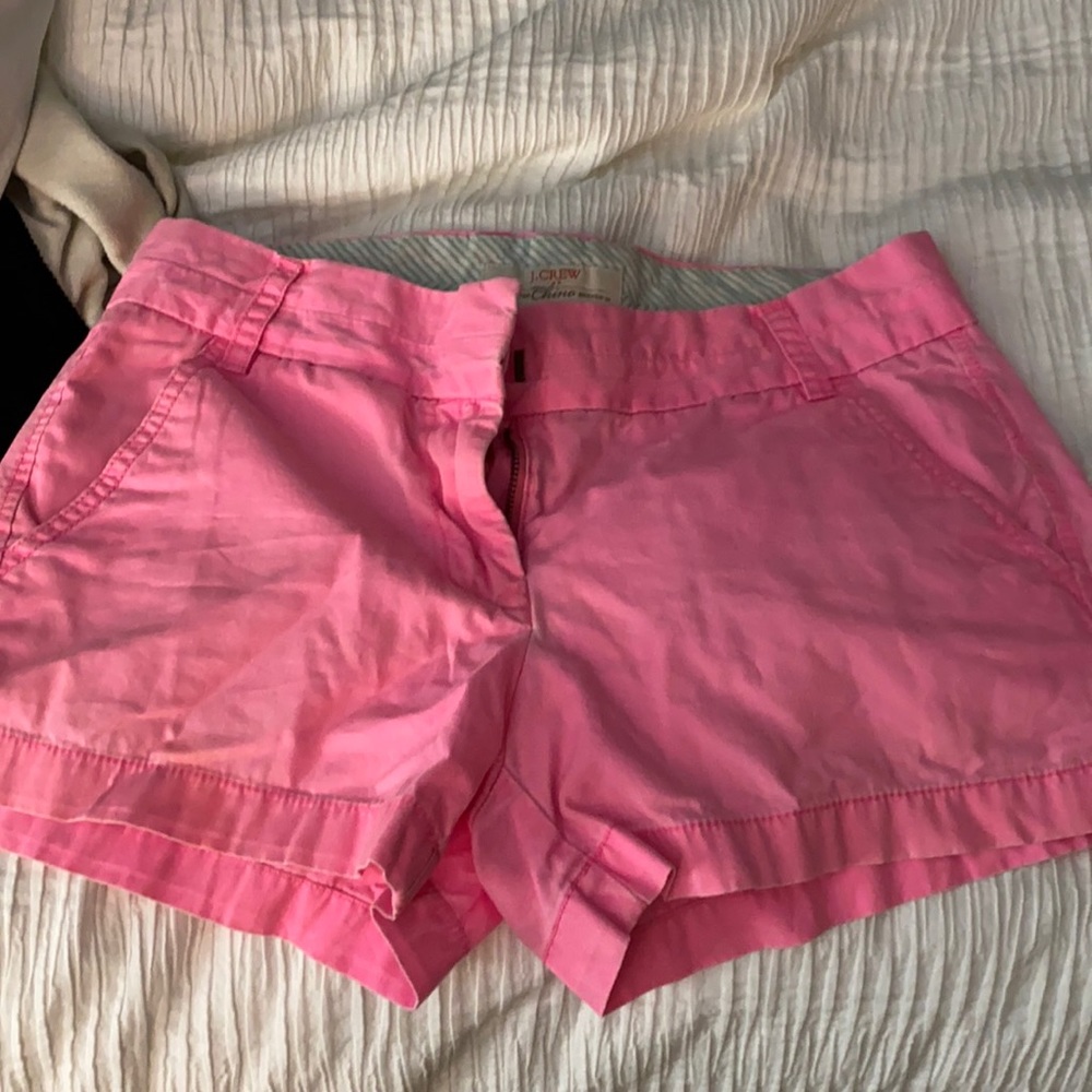 Jcrew factory neon pink chino shorts